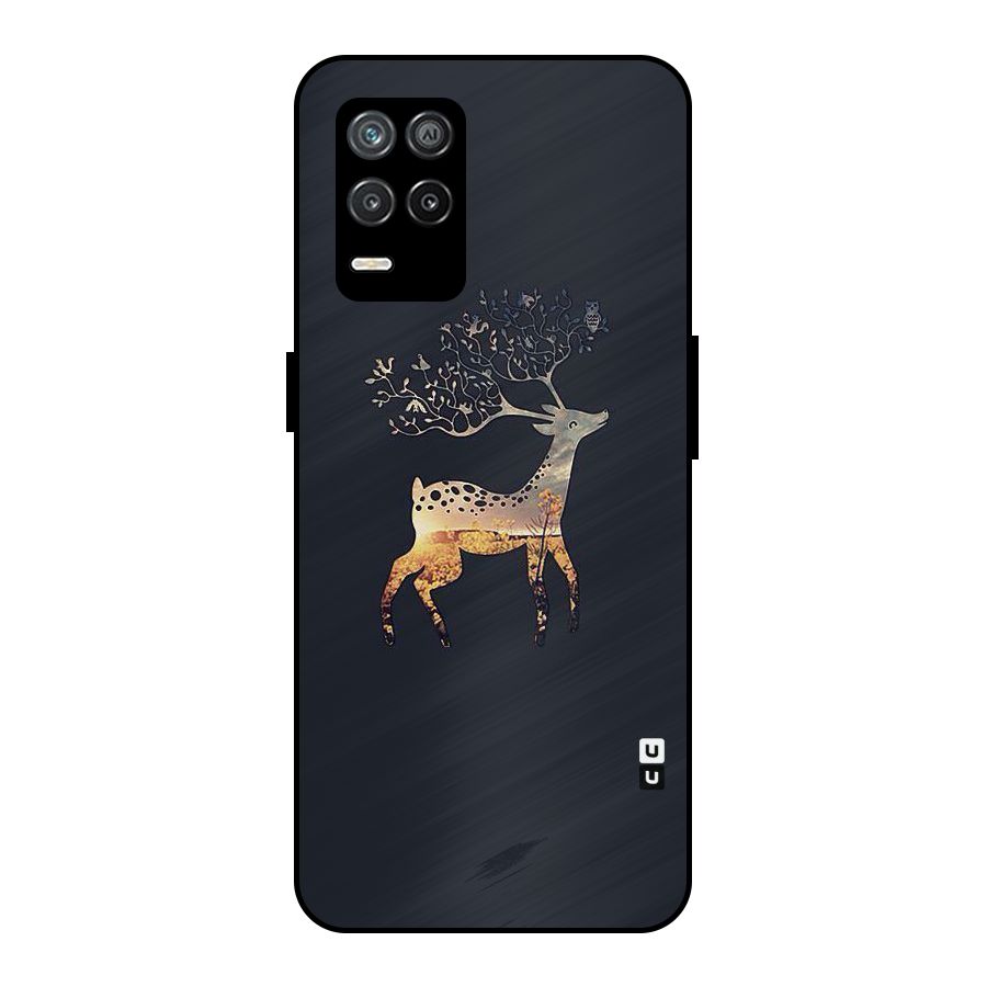 Black Deer Metal Back Case for Realme 8 5G