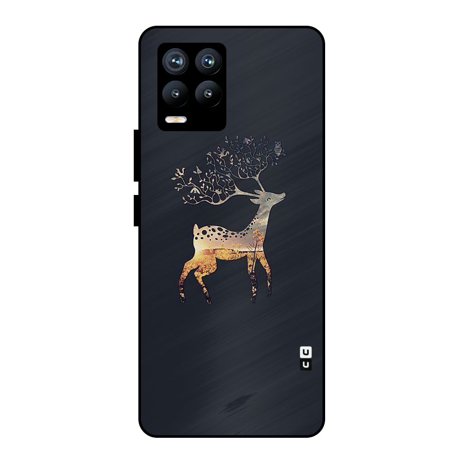 Black Deer Metal Back Case for Realme 8 Pro