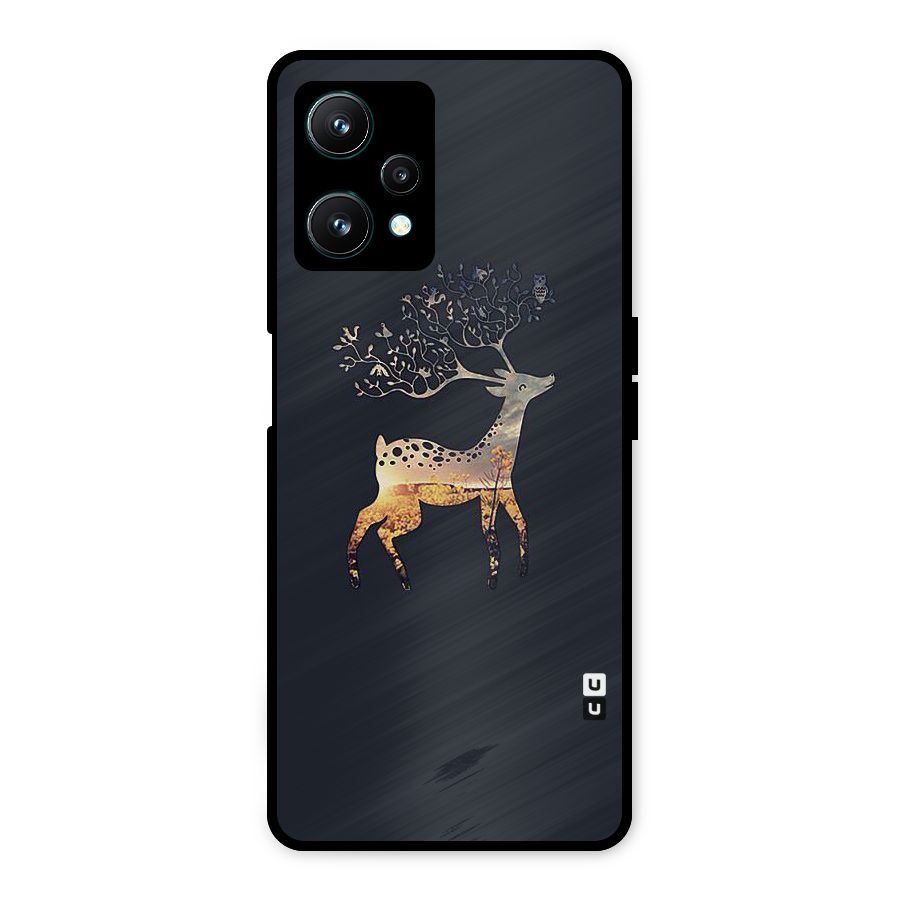 Black Deer Metal Back Case for Realme 9 Pro 5G