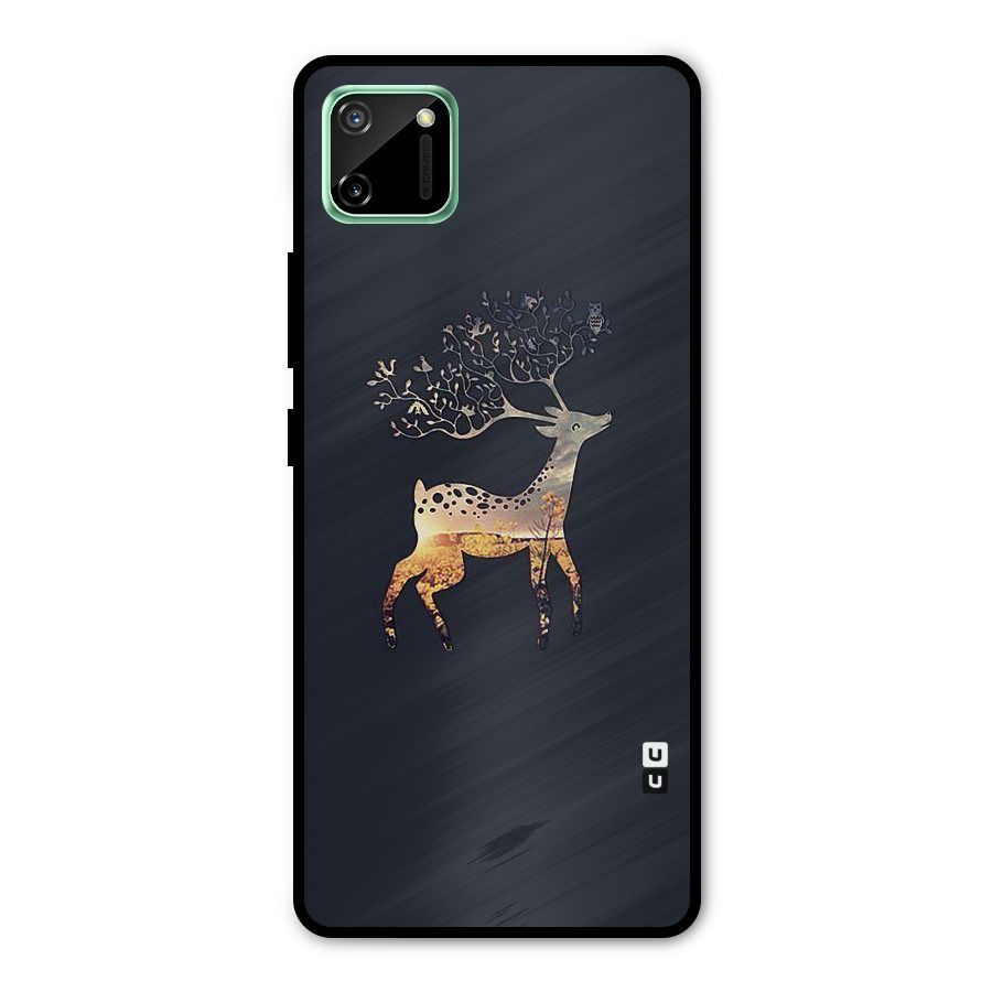 Black Deer Metal Back Case for Realme C11