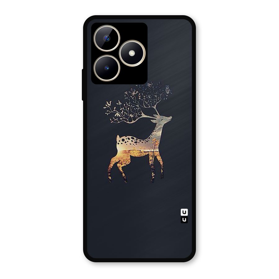 Black Deer Metal Back Case for Realme C53