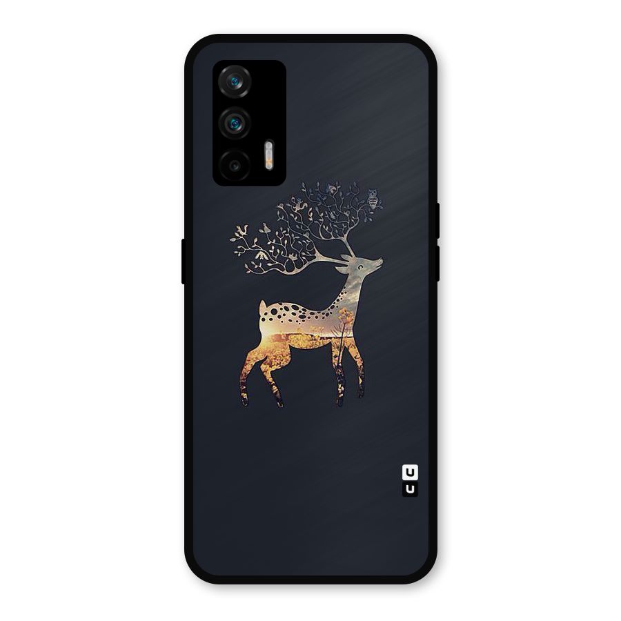 Black Deer Metal Back Case for Realme GT 5G