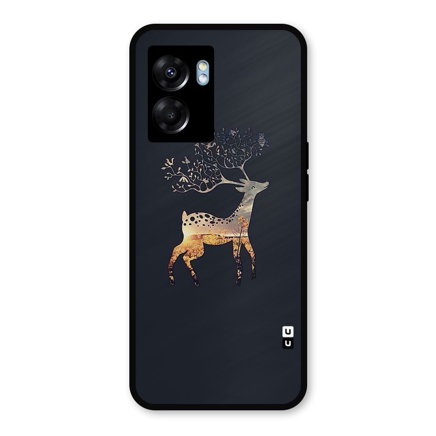 Black Deer Metal Back Case for Realme Narzo 50 5G
