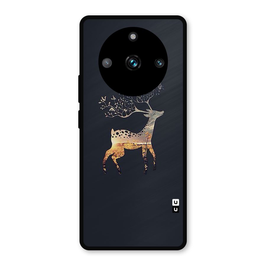 Black Deer Metal Back Case for Realme Narzo 60 Pro