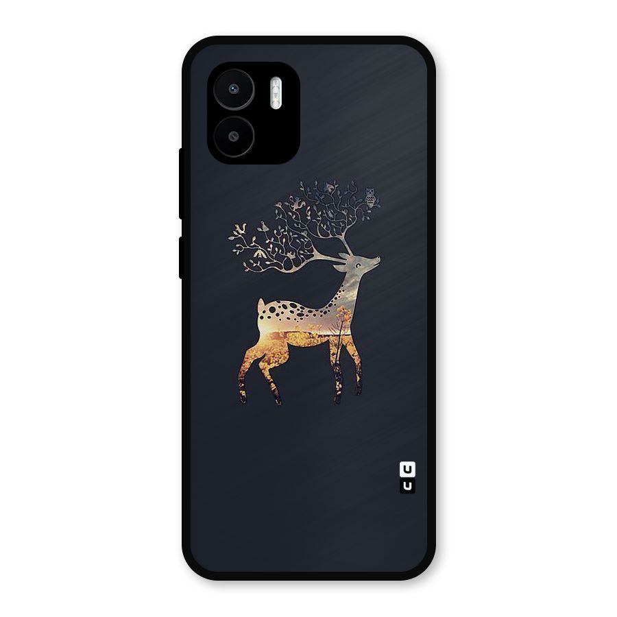 Black Deer Metal Back Case for Redmi A2