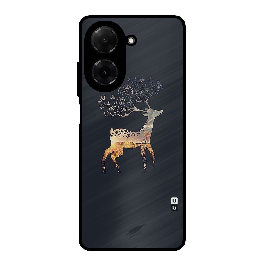 Black Deer Metal Back Case for Redmi A5 4G