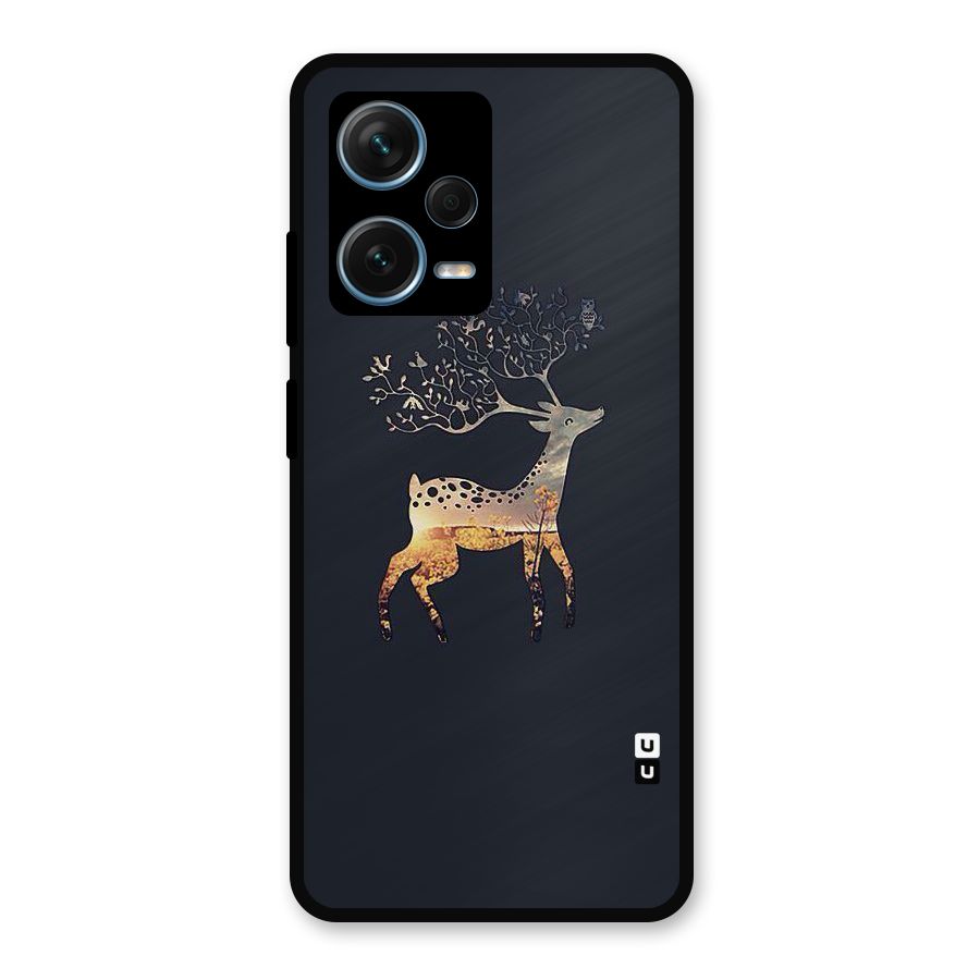 Black Deer Metal Back Case for Redmi Note 12 Pro Plus 5G