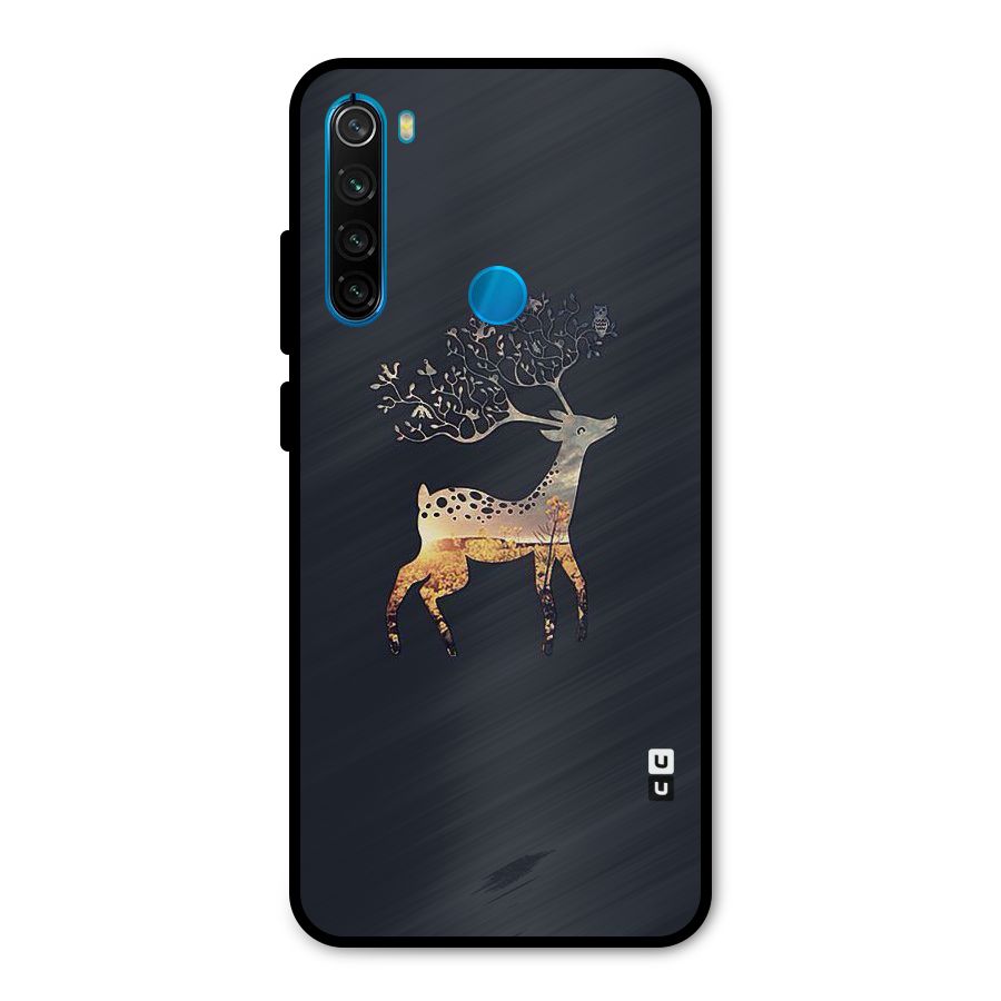 Black Deer Metal Back Case for Redmi Note 8