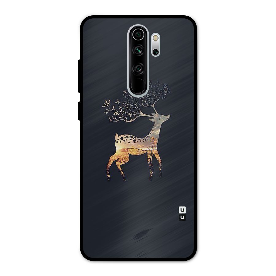 Black Deer Metal Back Case for Redmi Note 8 Pro