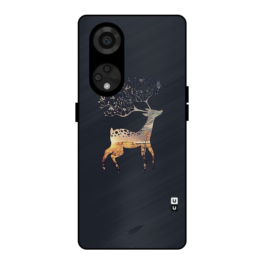 Black Deer Metal Back Case for Reno8 T 5G