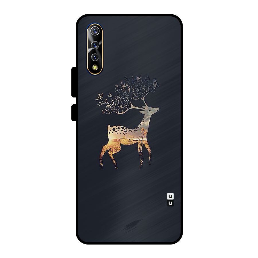 Black Deer Metal Back Case for Vivo S1