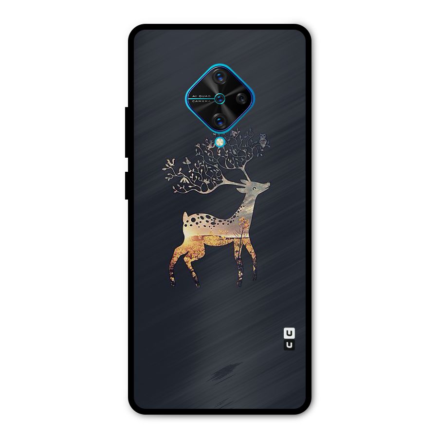 Black Deer Metal Back Case for Vivo S1 Pro