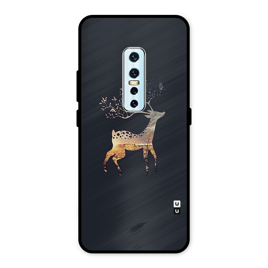 Black Deer Metal Back Case for Vivo V17 Pro