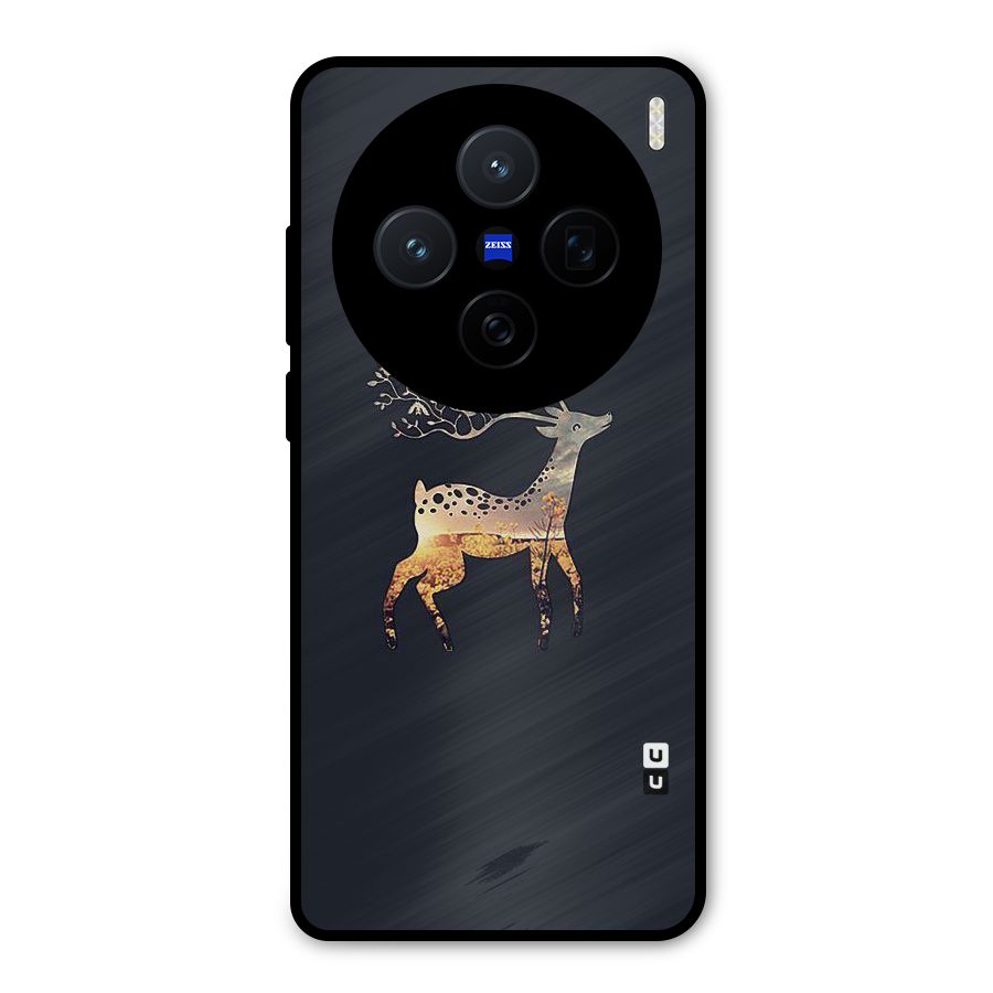 Black Deer Metal Back Case for Vivo X200