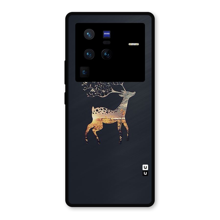 Black Deer Metal Back Case for Vivo X80 Pro
