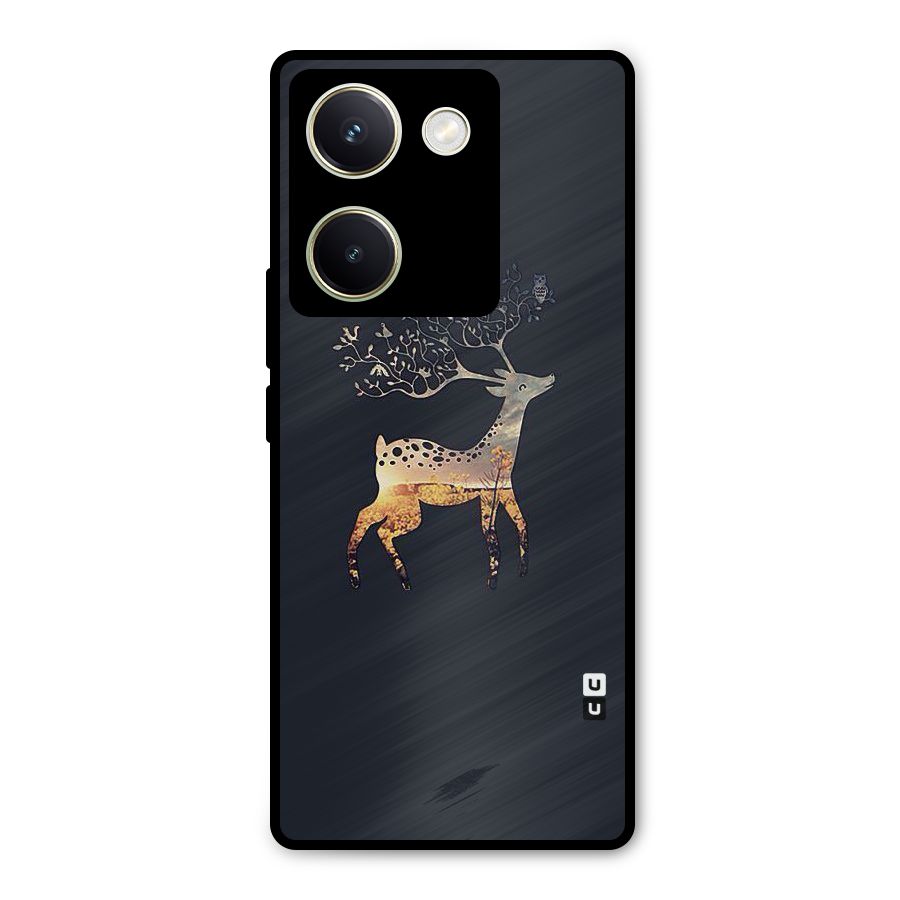 Black Deer Metal Back Case for Vivo Y200 Pro