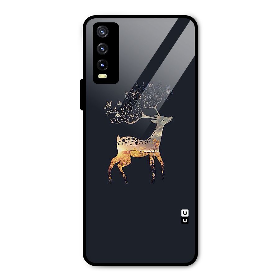Black Deer Metal Back Case for Vivo Y20t