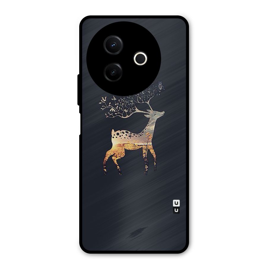 Black Deer Metal Back Case for Vivo Y39