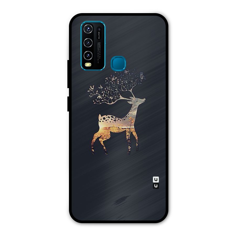 Black Deer Metal Back Case for Vivo Y50