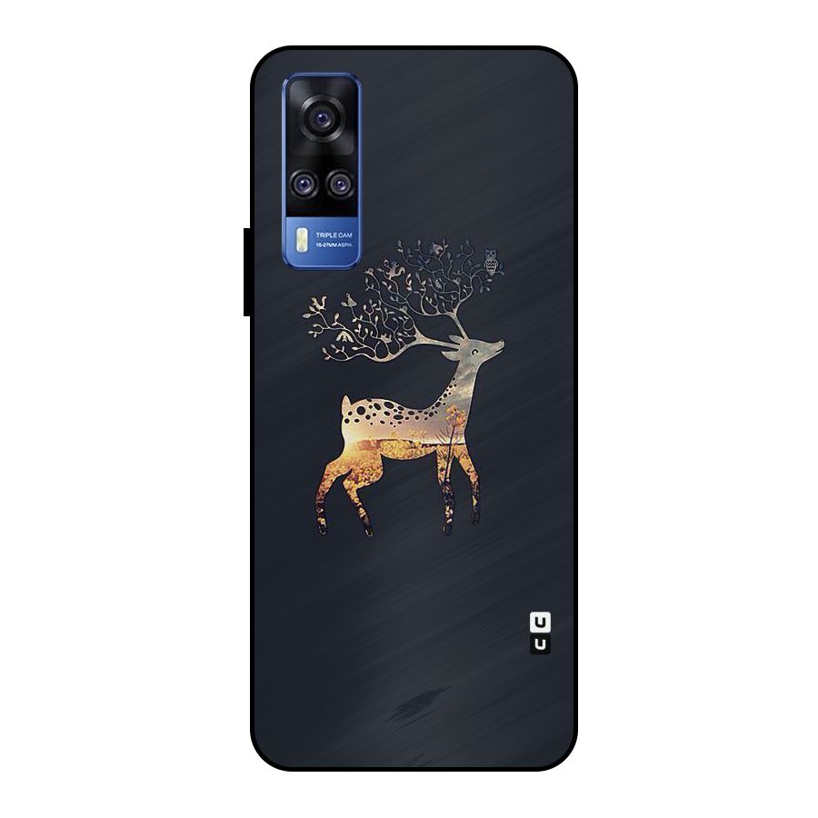 Black Deer Metal Back Case for Vivo Y51