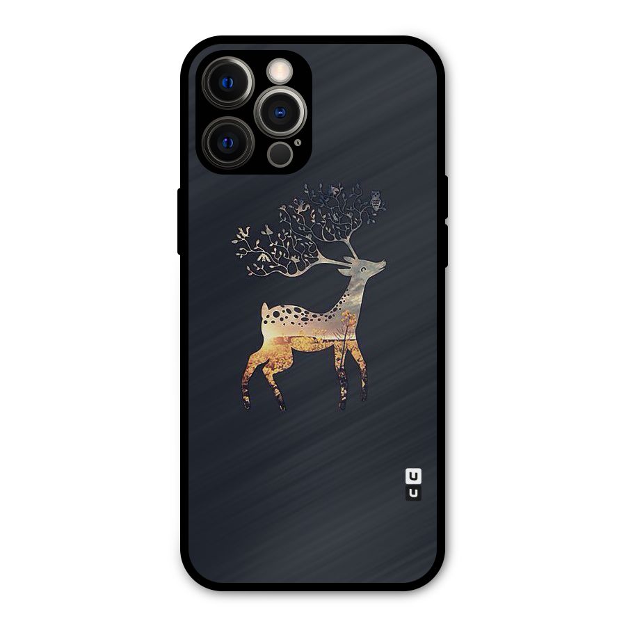 Black Deer Metal Back Case for iPhone 12 Pro Max