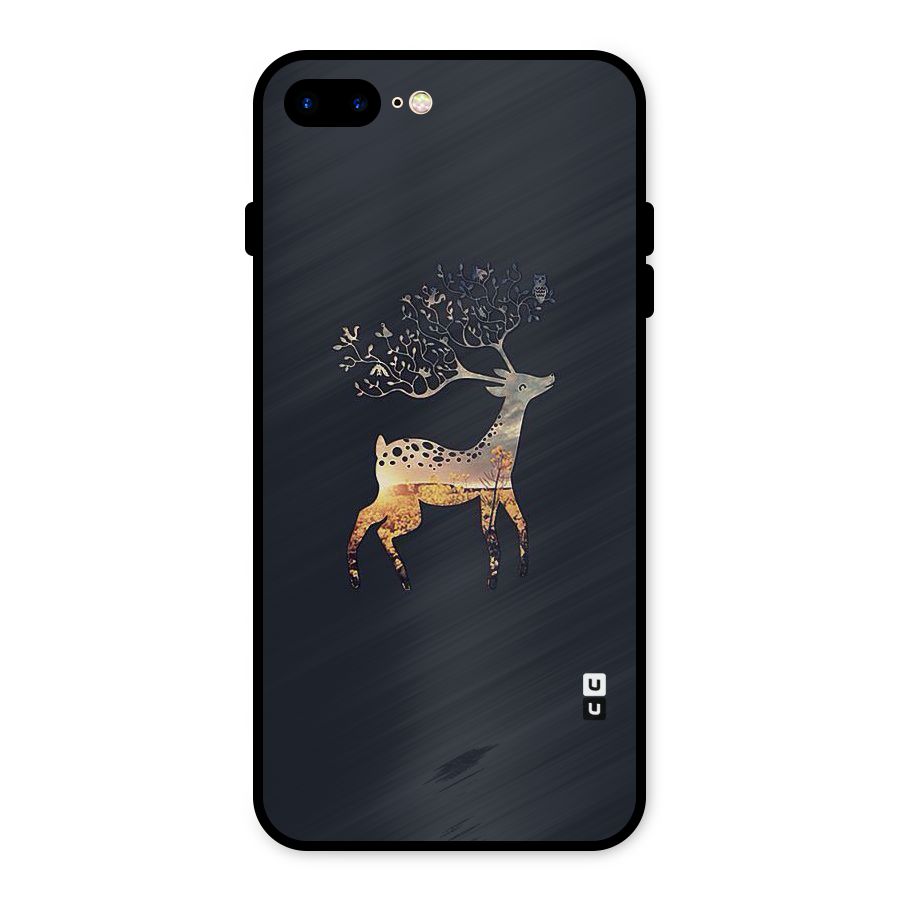 Black Deer Metal Back Case for iPhone 7 Plus