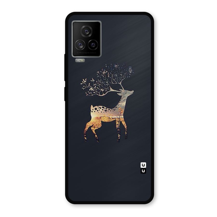 Black Deer Metal Back Case for iQOO 7 Legend 5G