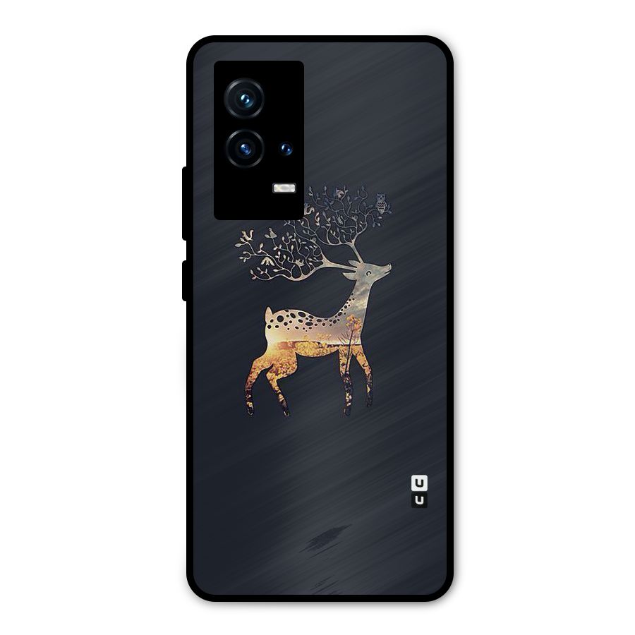 Black Deer Metal Back Case for iQOO 9 5G