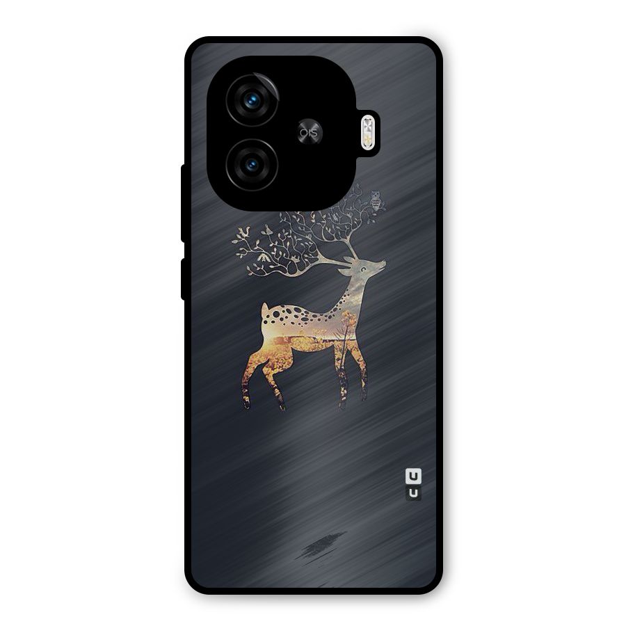 Black Deer Metal Back Case for iQOO Neo 10R