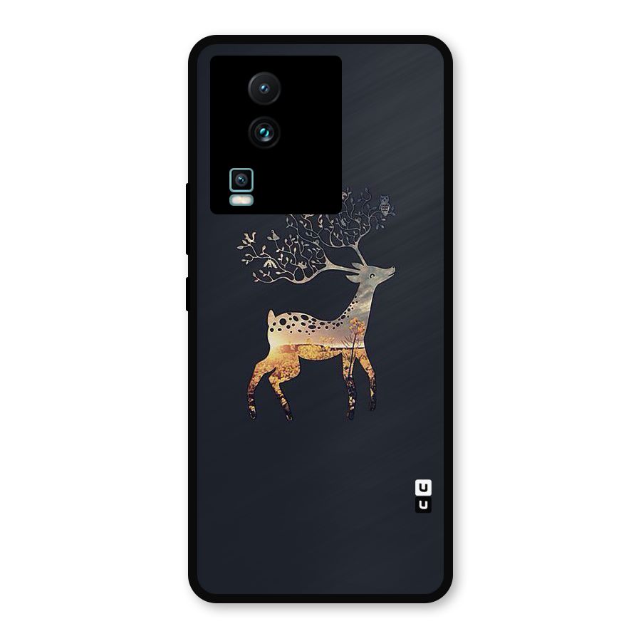 Black Deer Metal Back Case for iQOO Neo 7 Pro