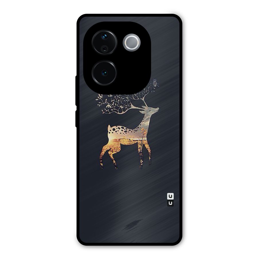 Black Deer Metal Back Case for iQOO Z9s Pro