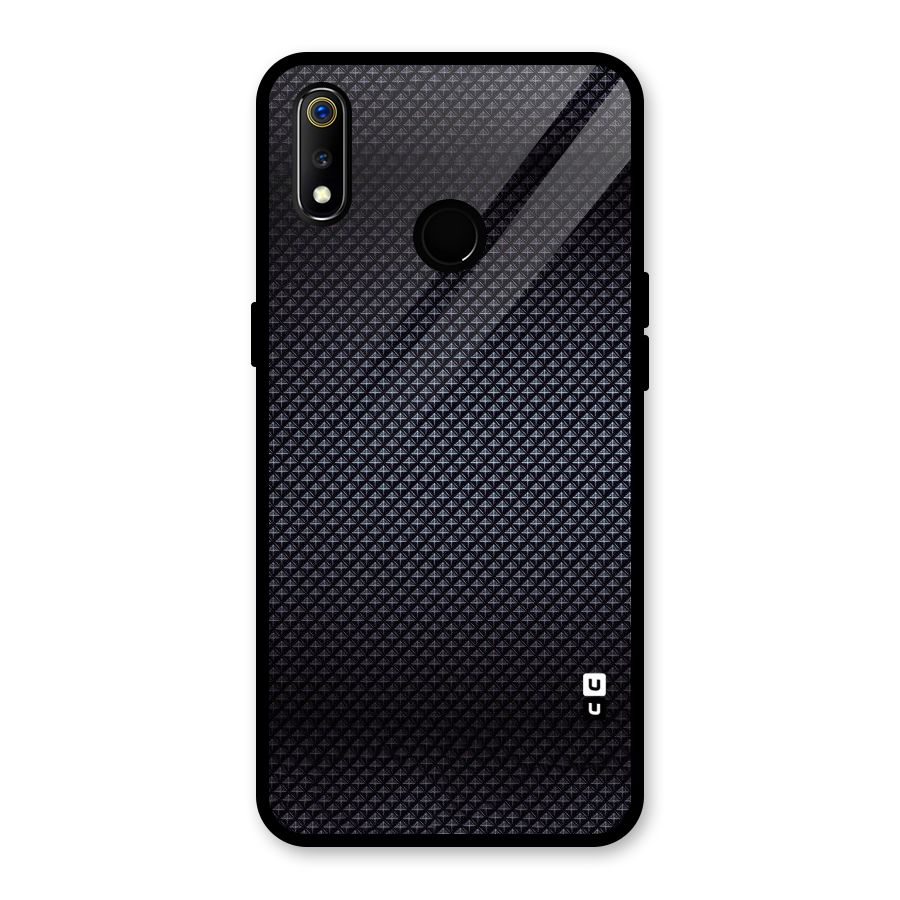 Black Diamond Glass Back Case for Realme 3i