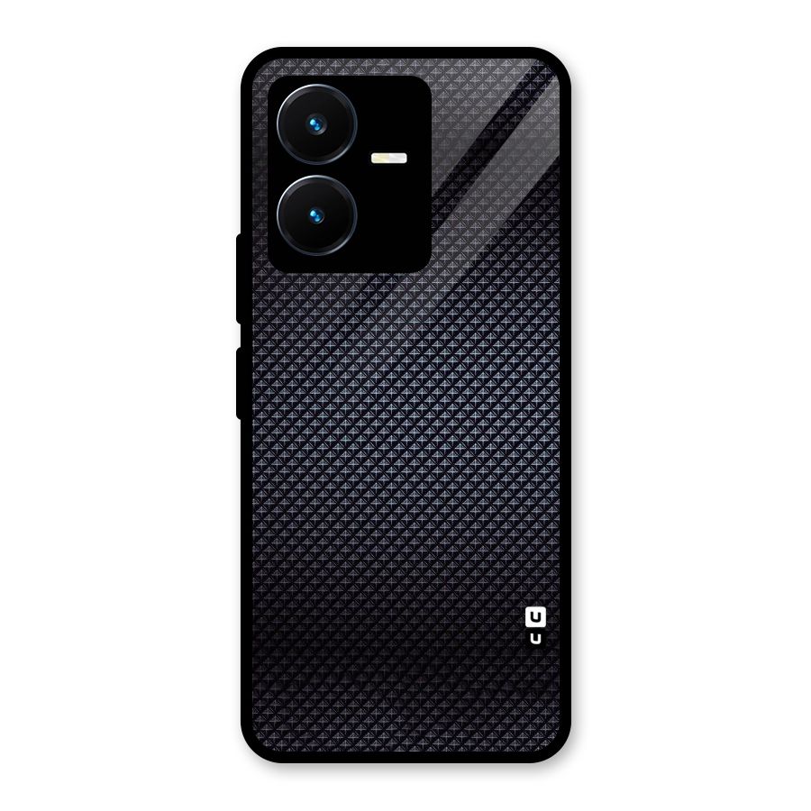Black Diamond Glass Back Case for Vivo Y22s