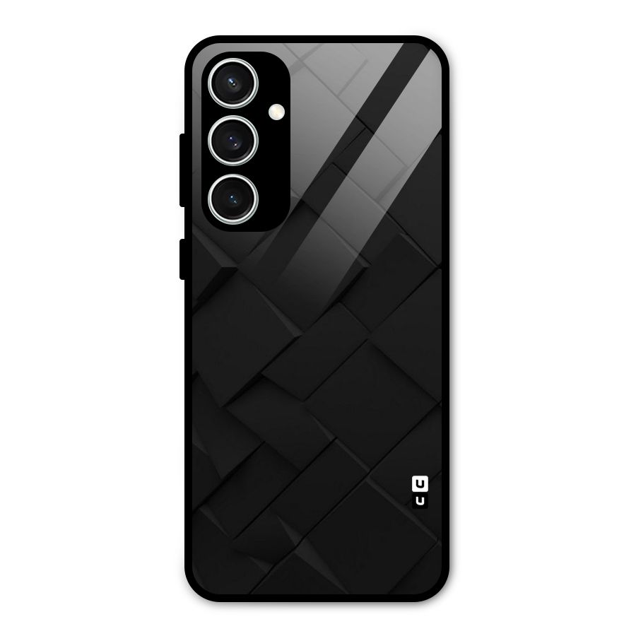 Black Elegant Design Glass Back Case for Galaxy S23 FE