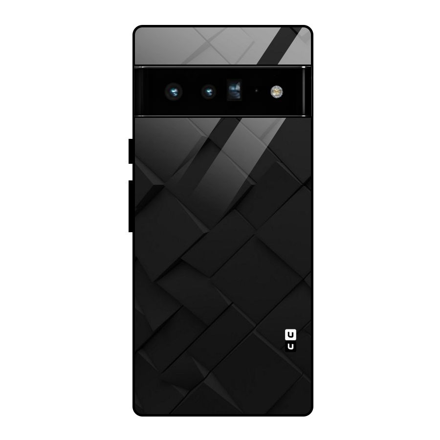 Black Elegant Design Glass Back Case for Google Pixel 6 Pro