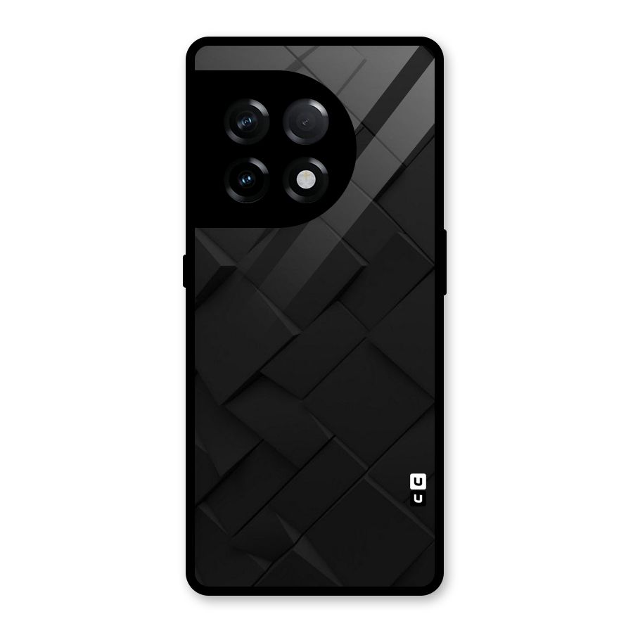 Black Elegant Design Glass Back Case for OnePlus 11R