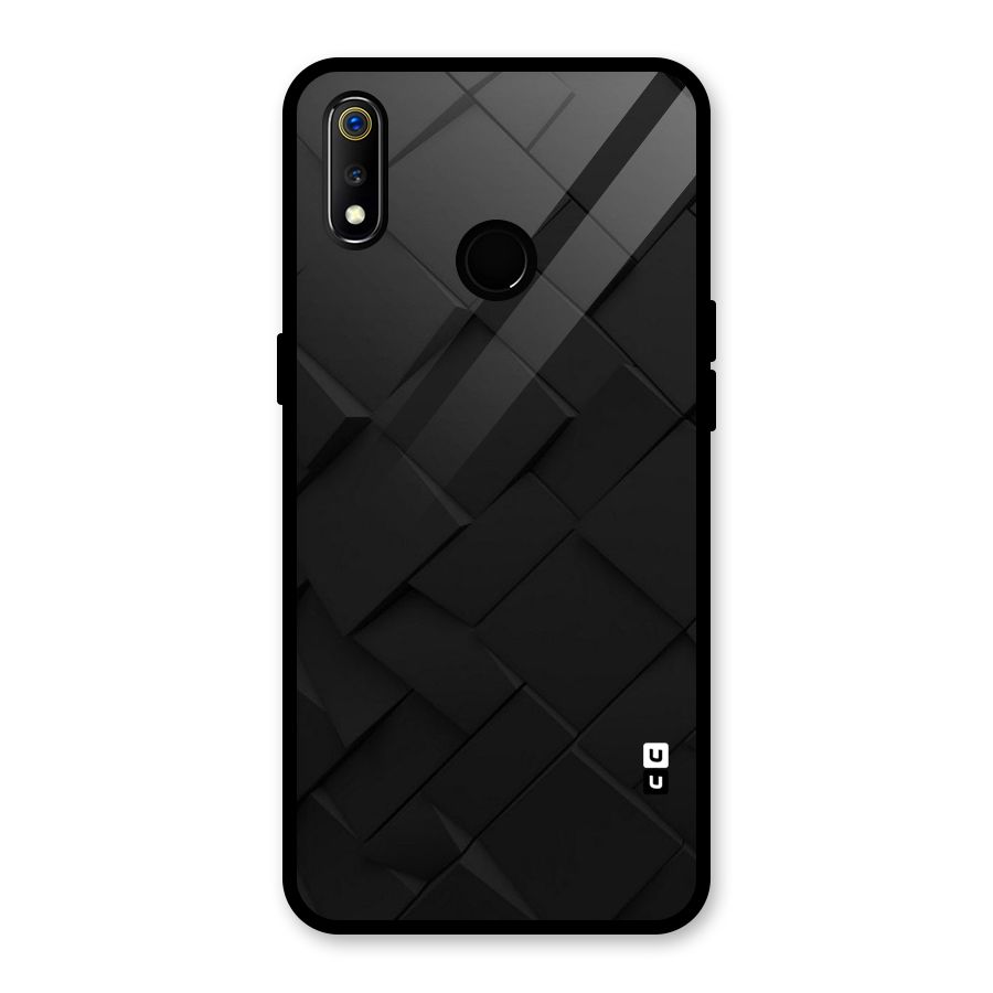 Black Elegant Design Glass Back Case for Realme 3i