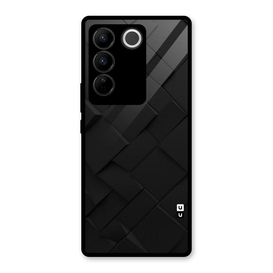 Black Elegant Design Glass Back Case for Vivo V27