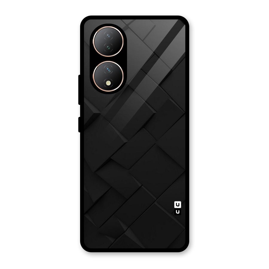 Black Elegant Design Glass Back Case for Vivo Y100A