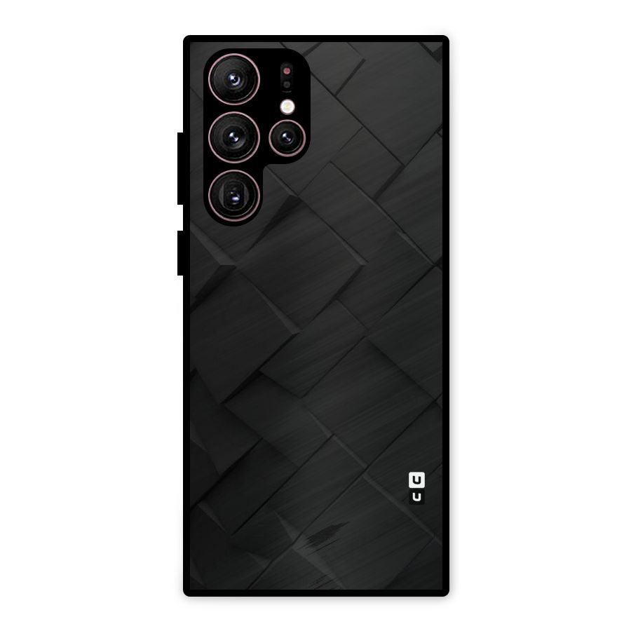 Black Elegant Design Metal Back Case for Galaxy S22 Ultra 5G