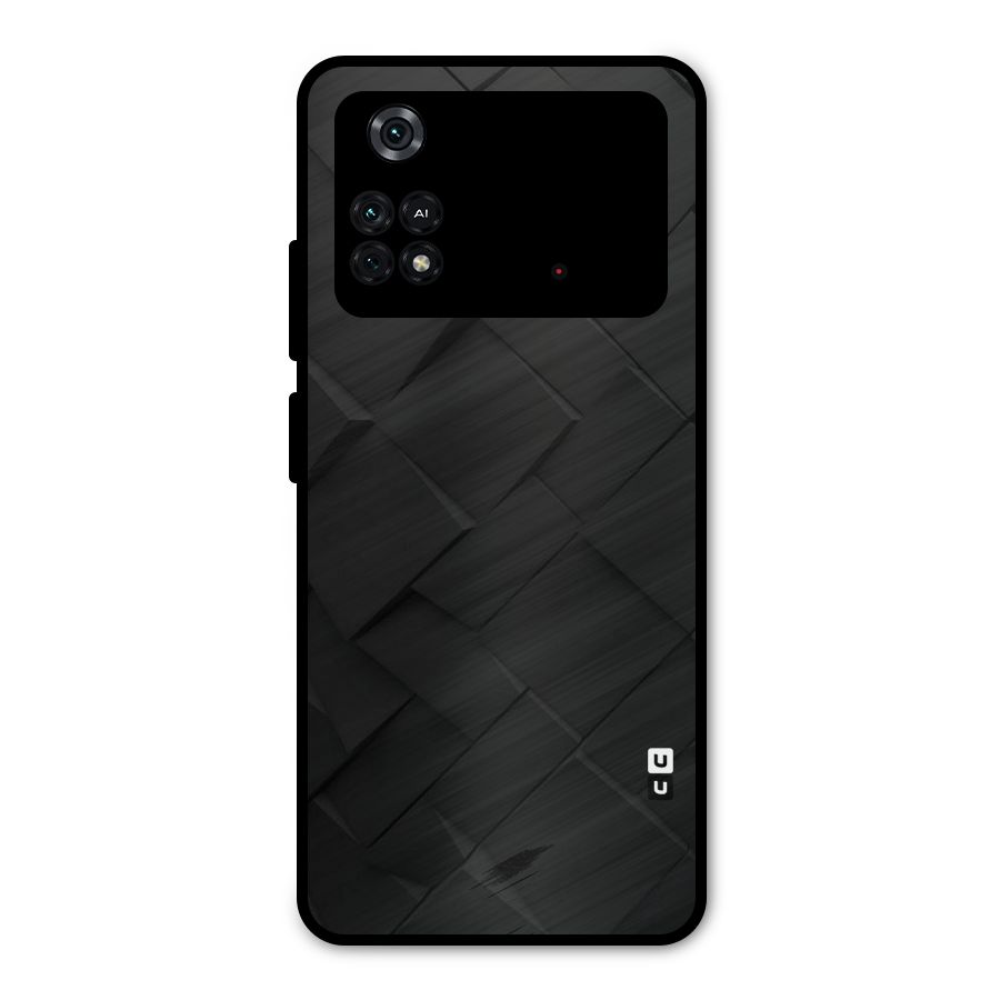Black Elegant Design Metal Back Case for Poco M4 Pro 4G