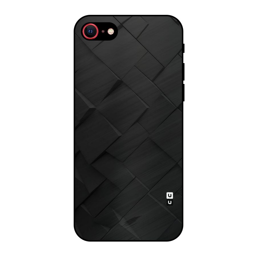 Black Elegant Design Metal Back Case for iPhone SE 2022