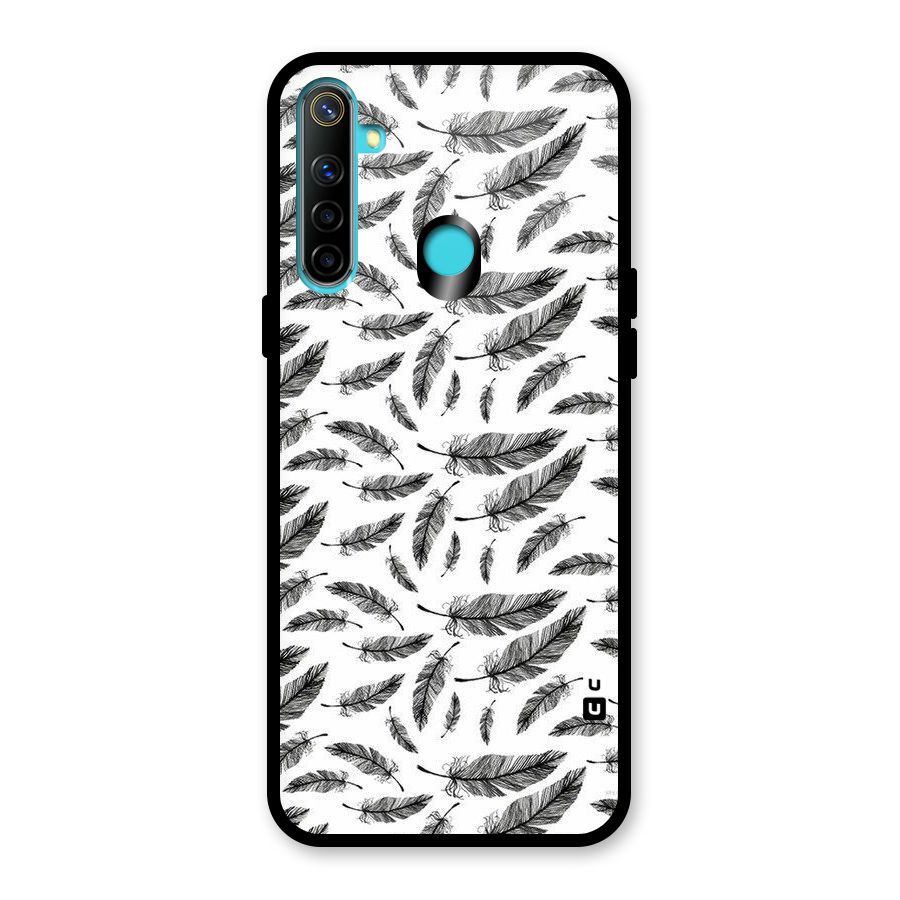 Black Feather Glass Back Case for Realme Narzo 10