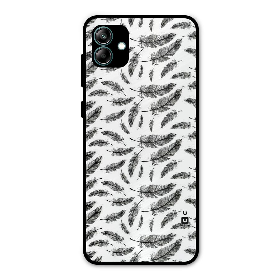 Black Feather Metal Back Case for Galaxy A04
