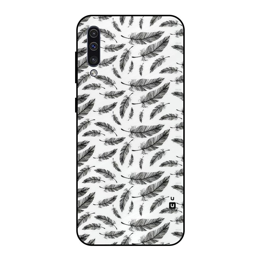 Black Feather Metal Back Case for Galaxy A30s