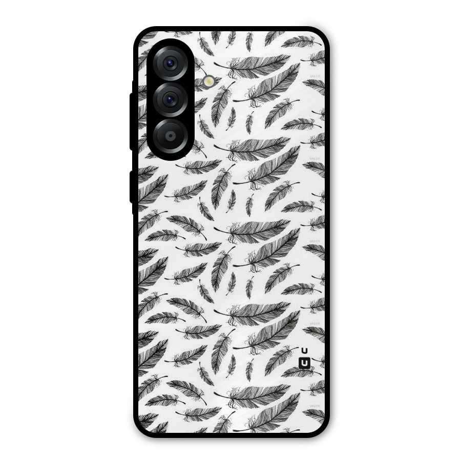 Black Feather Metal Back Case for Galaxy A36