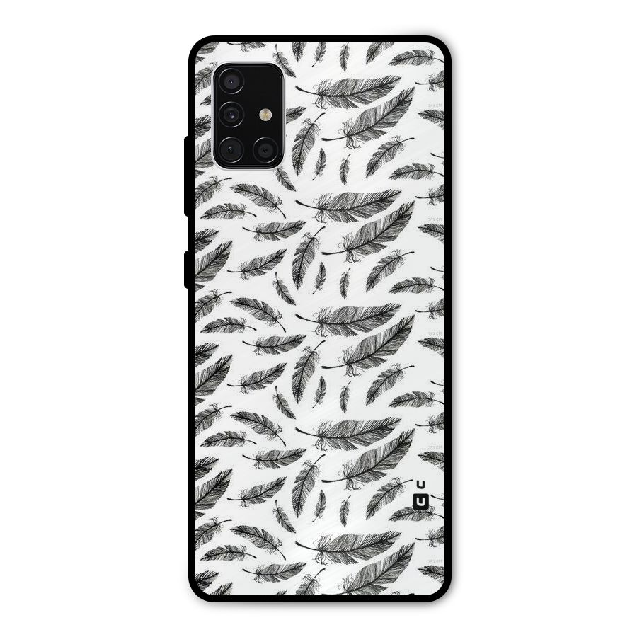 Black Feather Metal Back Case for Galaxy A51