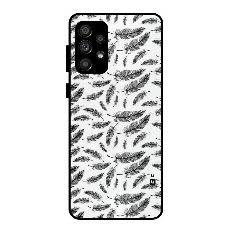 Black Feather Metal Back Case for Galaxy A73 5G