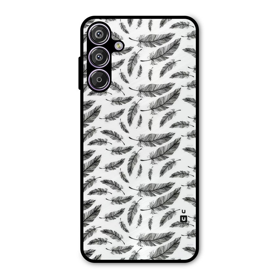 Black Feather Metal Back Case for Galaxy F15