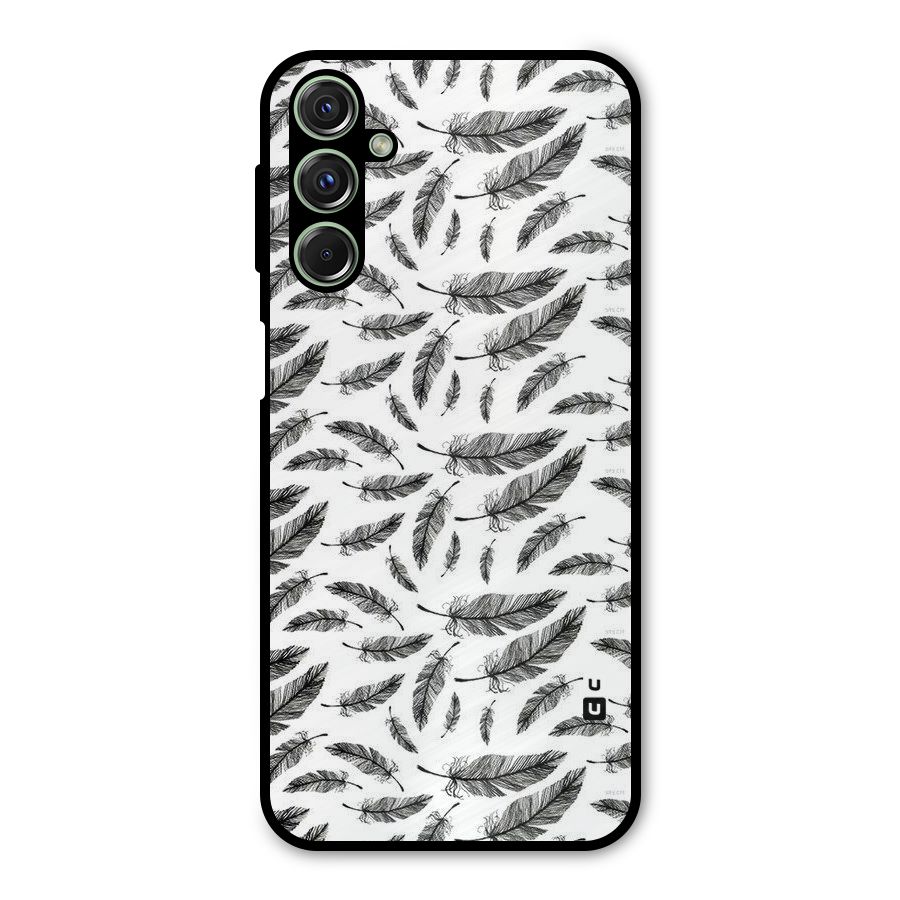 Black Feather Metal Back Case for Galaxy F34